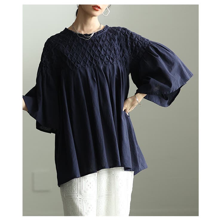 ふわり広がる立体スクエア刺繍コットンフレアチュニック レディース ファッション | Sawa a la mode | 詳細画像10 