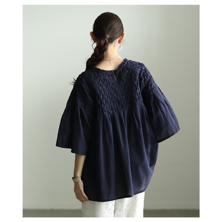 ふわり広がる立体スクエア刺繍コットンフレアチュニック レディース ファッション | Sawa a la mode | 詳細画像12 