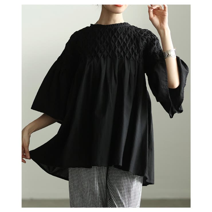 ふわり広がる立体スクエア刺繍コットンフレアチュニック レディース ファッション | Sawa a la mode | 詳細画像14 