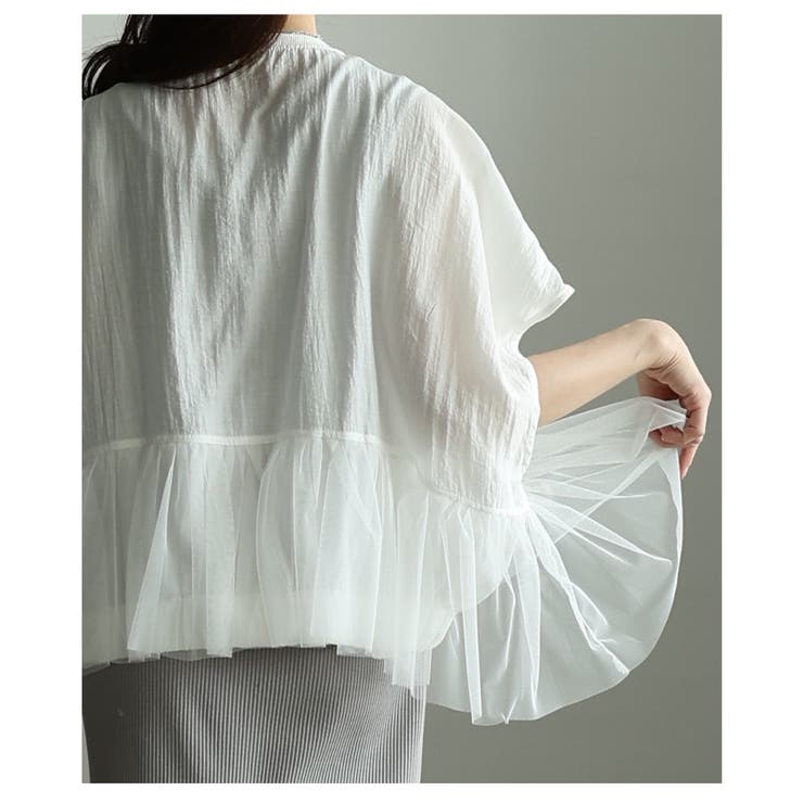甘さをひと匙重ねたチュールペプラム異素材ブルゾン レディース ファッション | Sawa a la mode | 詳細画像8 