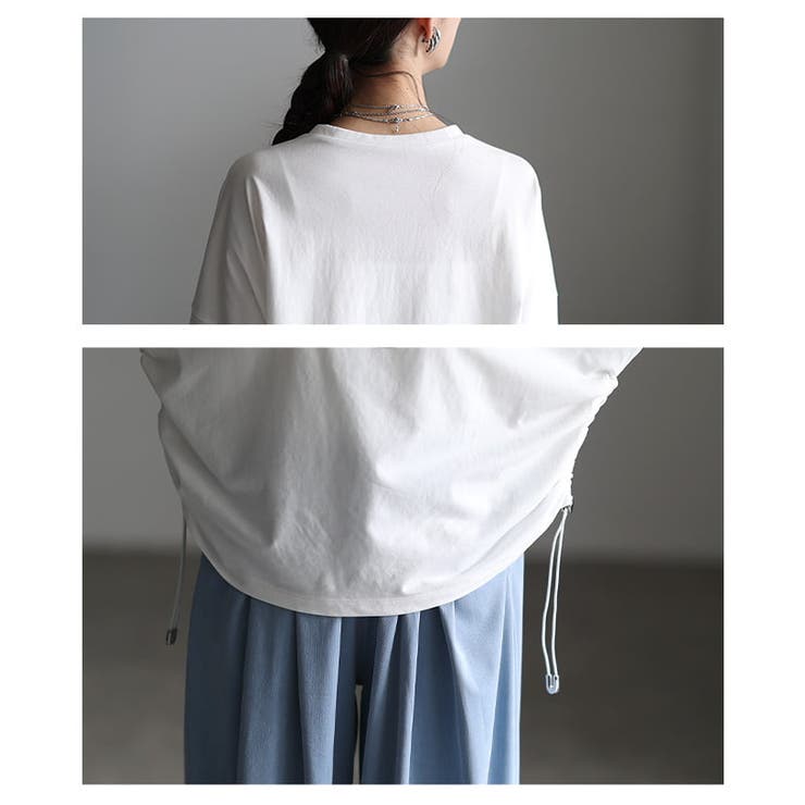 シルエットを自在に操るサイドドロストロゴTシャツ レディース トップス | Sawa a la mode | 詳細画像5 