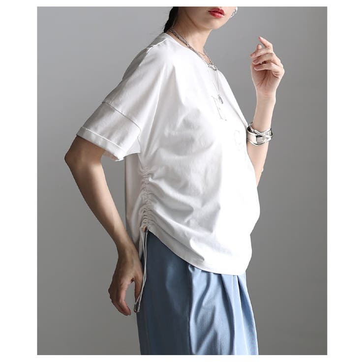 シルエットを自在に操るサイドドロストロゴTシャツ レディース トップス | Sawa a la mode | 詳細画像8 