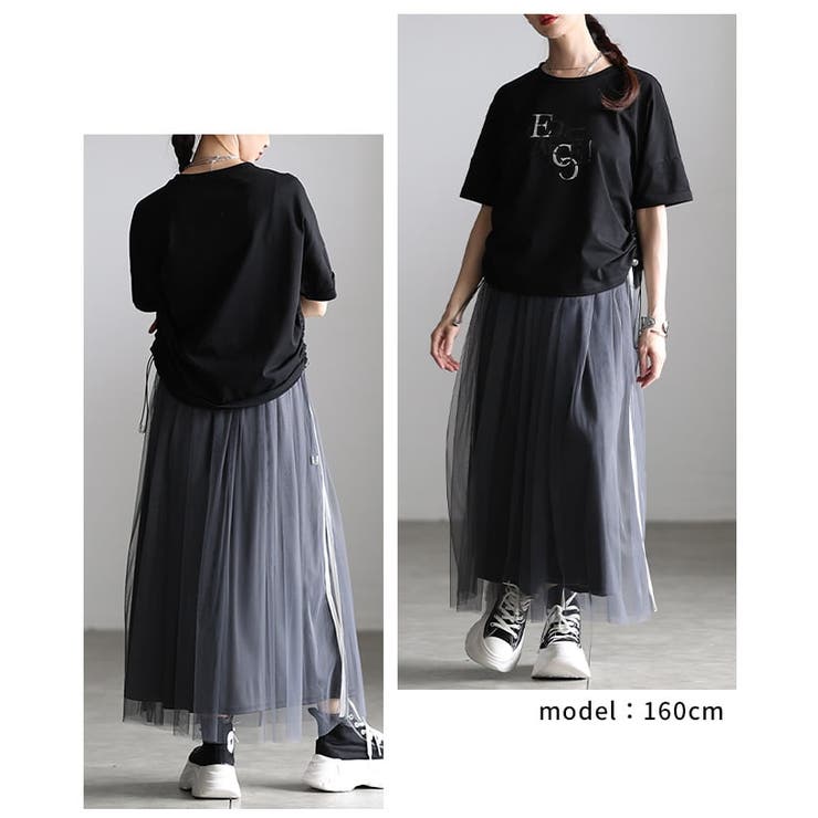 シルエットを自在に操るサイドドロストロゴTシャツ レディース トップス | Sawa a la mode | 詳細画像10 