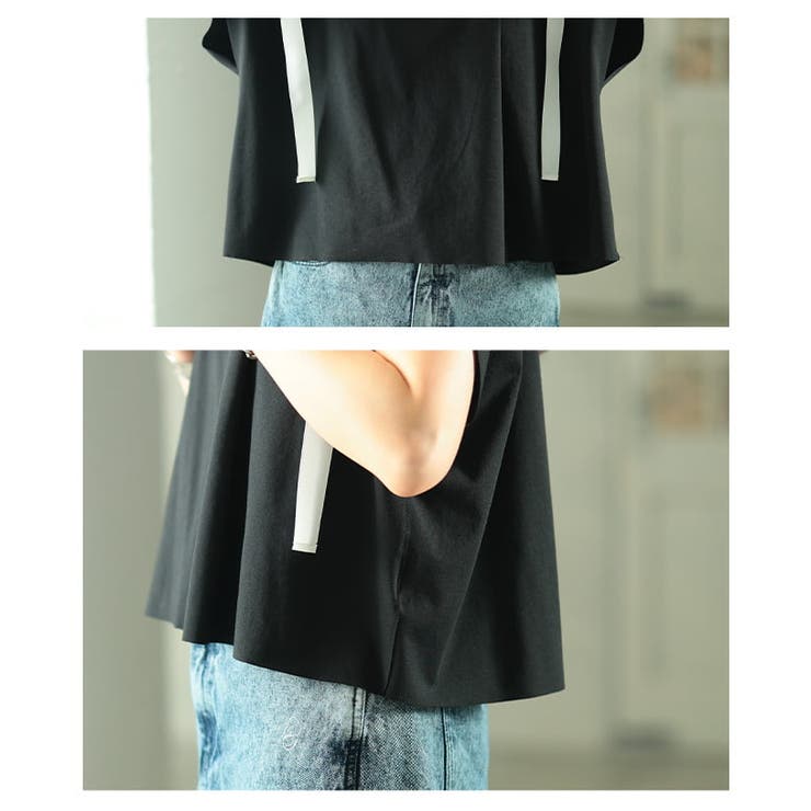 着るだけで差がつくテープデザインスクエアTシャツ レディース トップス | Sawa a la mode | 詳細画像5 