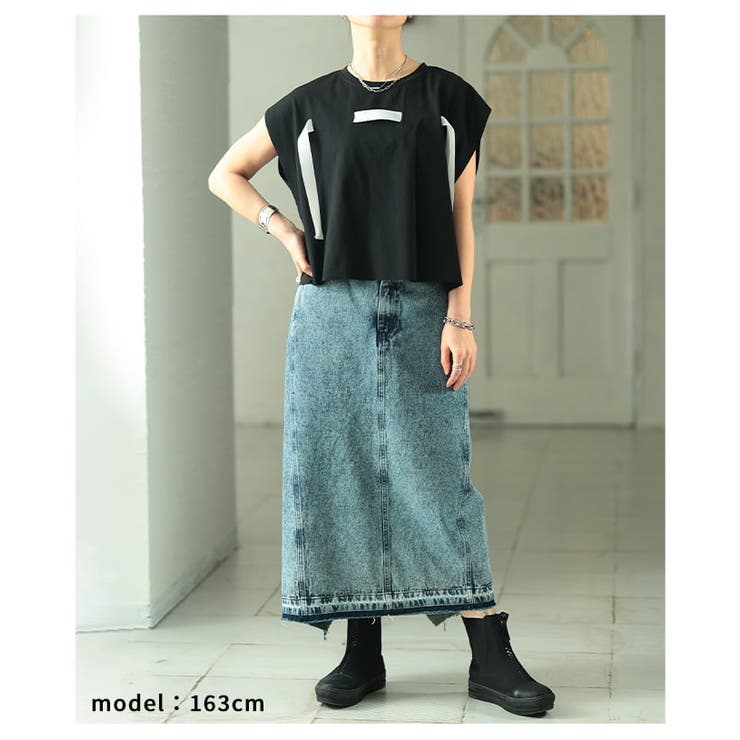 着るだけで差がつくテープデザインスクエアTシャツ レディース トップス | Sawa a la mode | 詳細画像7 