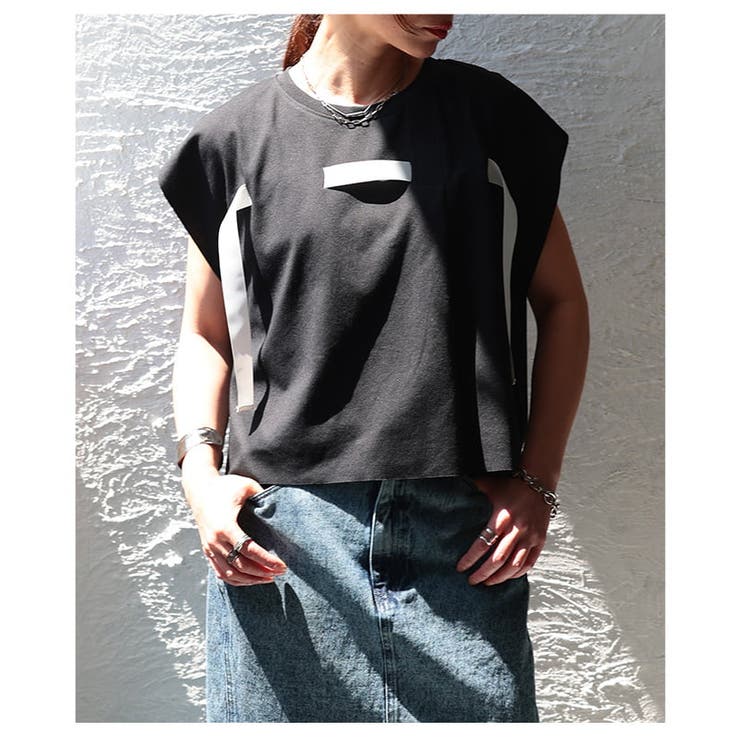 着るだけで差がつくテープデザインスクエアTシャツ レディース トップス | Sawa a la mode | 詳細画像9 