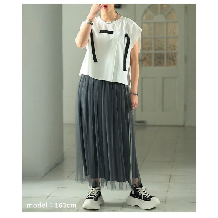 着るだけで差がつくテープデザインスクエアTシャツ レディース トップス | Sawa a la mode | 詳細画像13 