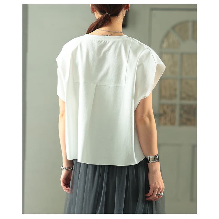 着るだけで差がつくテープデザインスクエアTシャツ レディース トップス | Sawa a la mode | 詳細画像15 