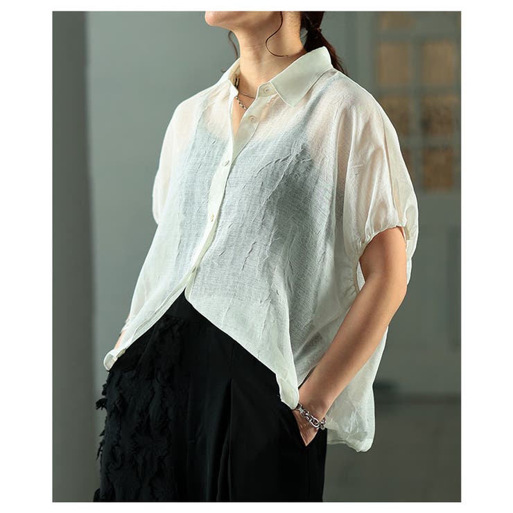着こなしの幅広がるリネンライクドルマンシャツ レディース ファッション | Sawa a la mode | 詳細画像14 