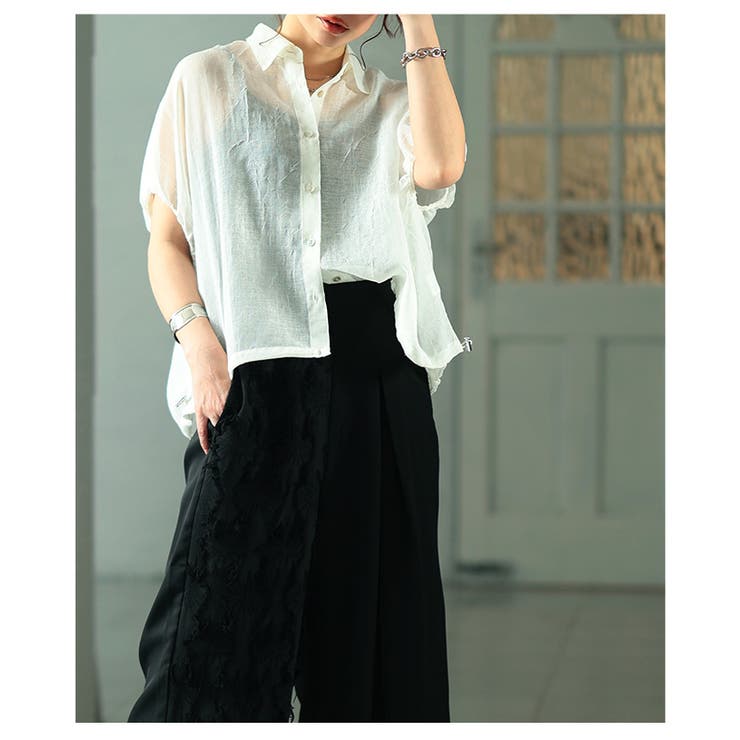 着こなしの幅広がるリネンライクドルマンシャツ レディース ファッション | Sawa a la mode | 詳細画像18 