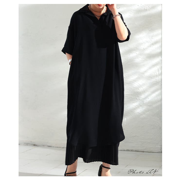 軽快さを生むライトジョーゼットスキッパーロングシャツ レディース ファッション | Sawa a la mode | 詳細画像2 