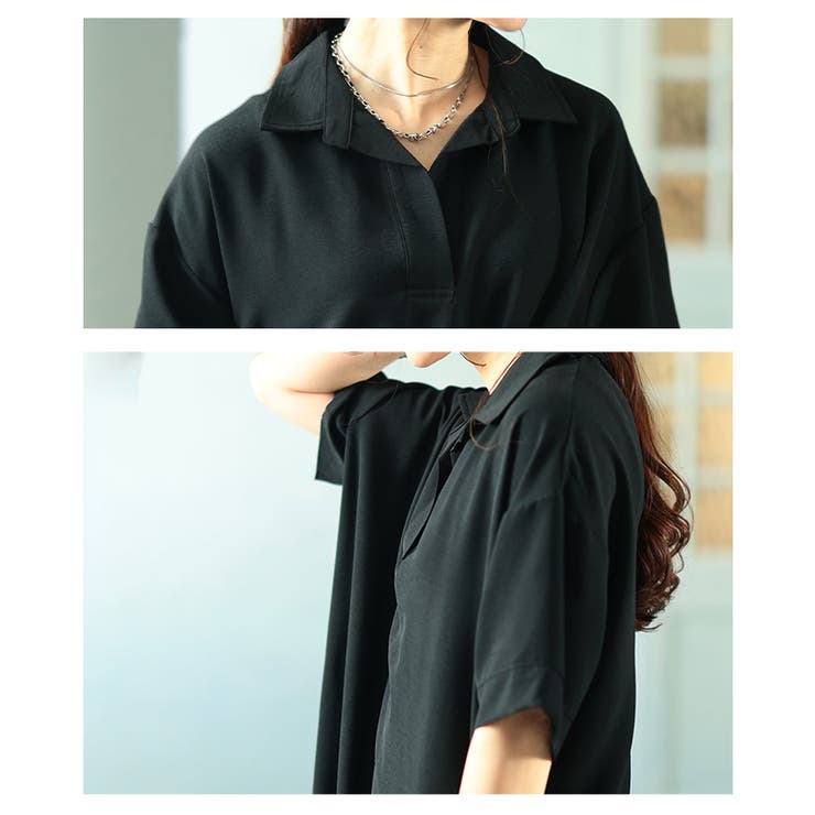 軽快さを生むライトジョーゼットスキッパーロングシャツ レディース ファッション | Sawa a la mode | 詳細画像5 
