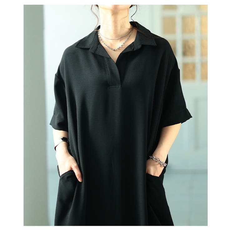 軽快さを生むライトジョーゼットスキッパーロングシャツ レディース ファッション | Sawa a la mode | 詳細画像7 