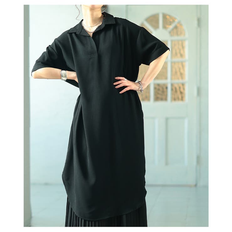 軽快さを生むライトジョーゼットスキッパーロングシャツ レディース ファッション | Sawa a la mode | 詳細画像10 