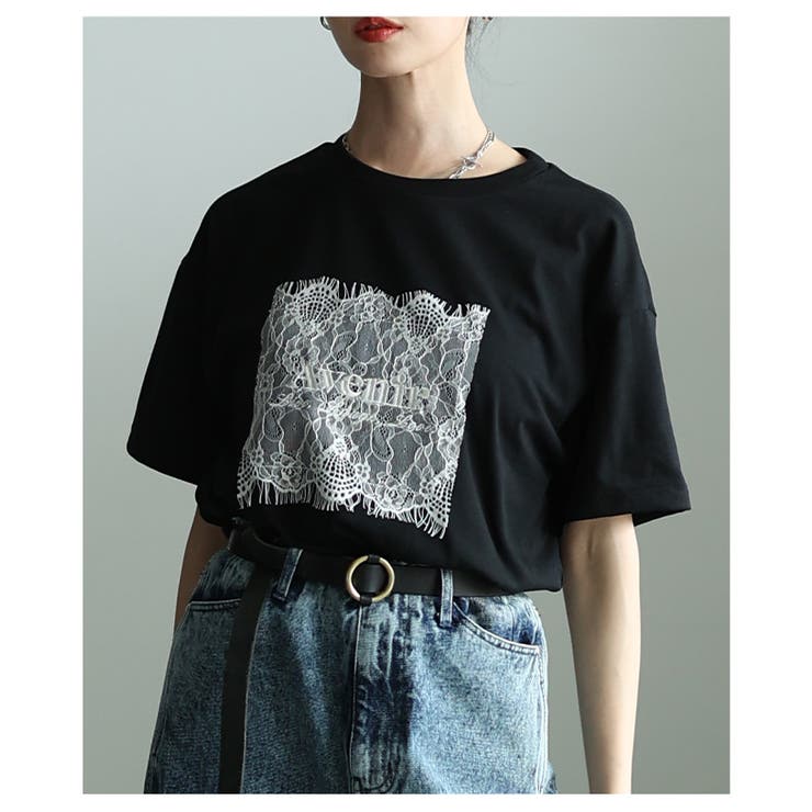 ひんやり心地よい接触冷感＆UVレース×ロゴ刺繍Tシャツ レディース ファッション | Sawa a la mode | 詳細画像4 