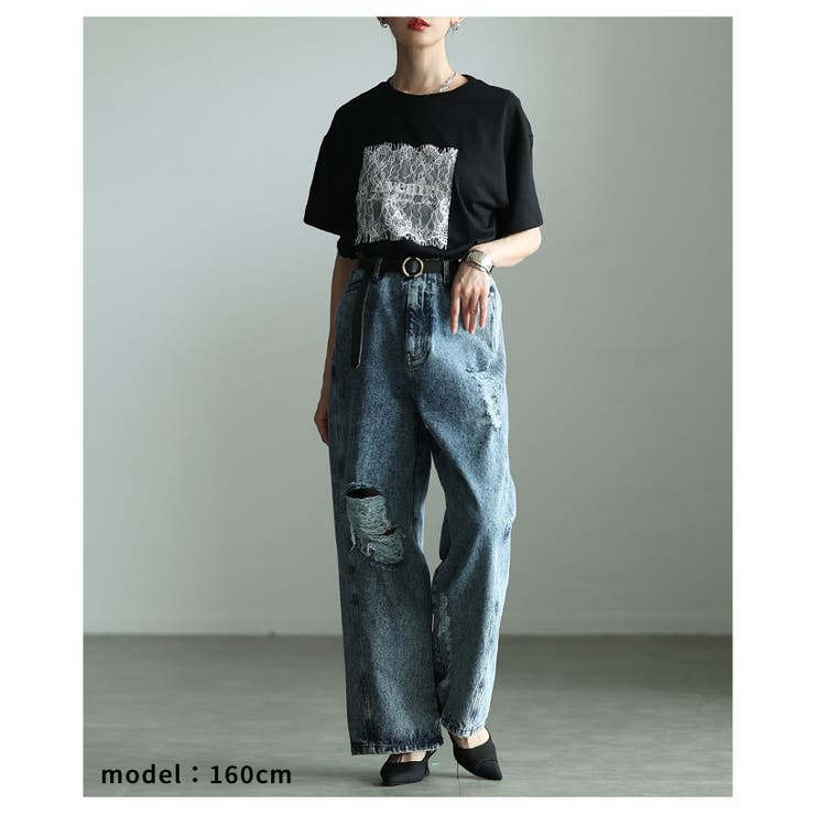 ひんやり心地よい接触冷感＆UVレース×ロゴ刺繍Tシャツ レディース ファッション | Sawa a la mode | 詳細画像7 