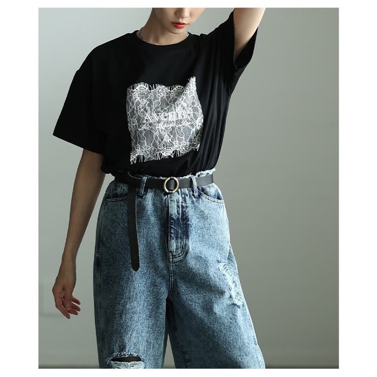 ひんやり心地よい接触冷感＆UVレース×ロゴ刺繍Tシャツ レディース ファッション | Sawa a la mode | 詳細画像10 