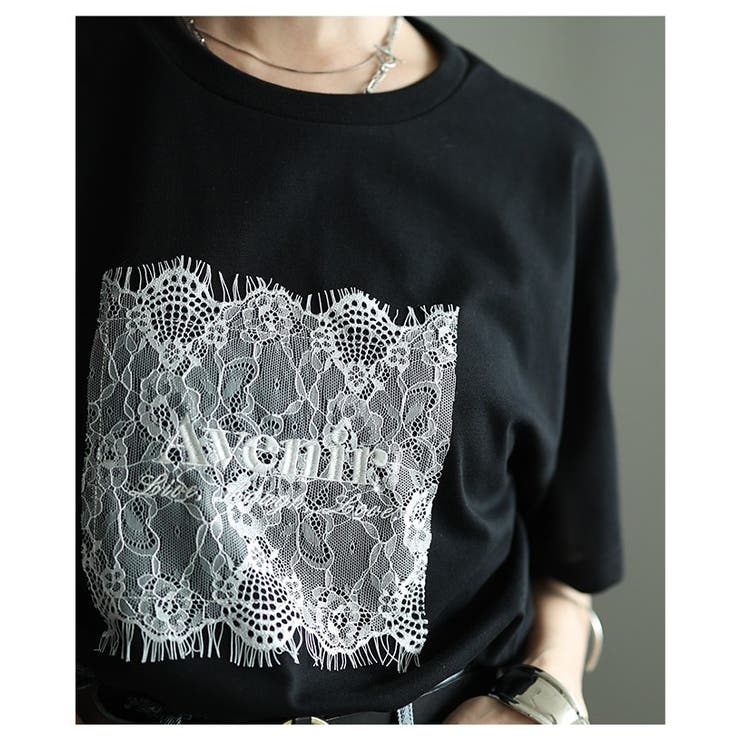 ひんやり心地よい接触冷感＆UVレース×ロゴ刺繍Tシャツ レディース ファッション | Sawa a la mode | 詳細画像12 