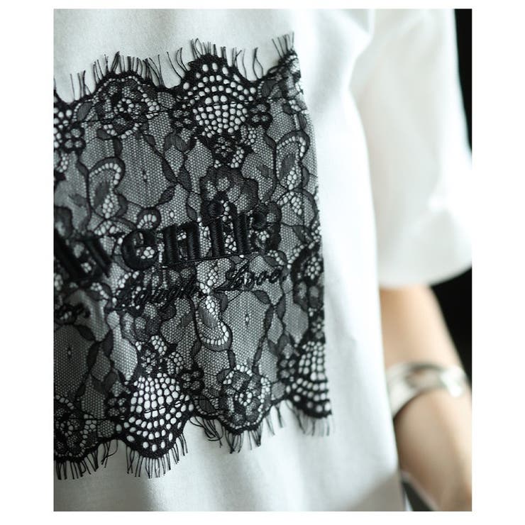 ひんやり心地よい接触冷感＆UVレース×ロゴ刺繍Tシャツ レディース ファッション | Sawa a la mode | 詳細画像22 
