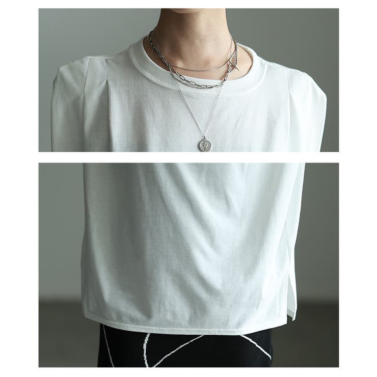 ひんやり心地よい接触冷感＆UV肩タックフレンチ袖Tシャツ レディース ファッショ… | Sawa a la mode | 詳細画像5 