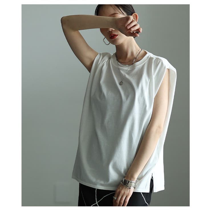 ひんやり心地よい接触冷感＆UV肩タックフレンチ袖Tシャツ レディース ファッショ… | Sawa a la mode | 詳細画像10 