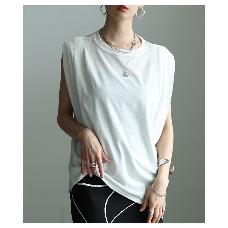 ひんやり心地よい接触冷感＆UV肩タックフレンチ袖Tシャツ レディース ファッショ… | Sawa a la mode | 詳細画像12 