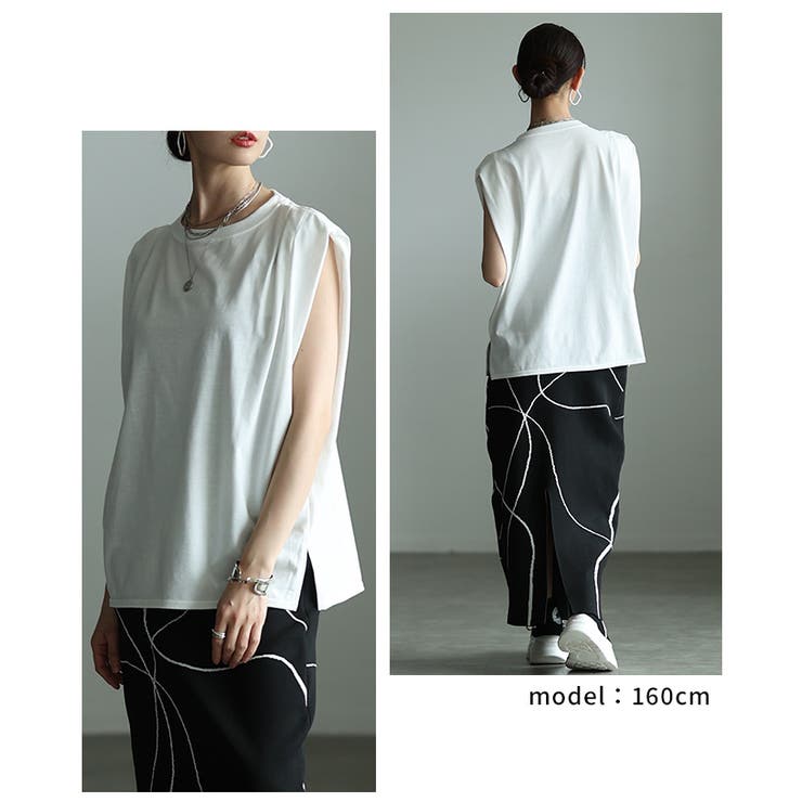 ひんやり心地よい接触冷感＆UV肩タックフレンチ袖Tシャツ レディース ファッショ… | Sawa a la mode | 詳細画像15 