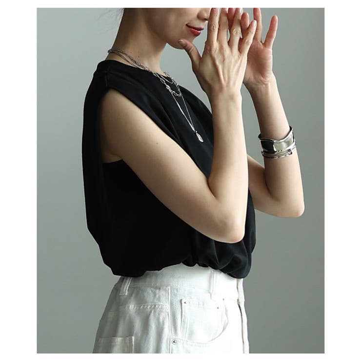 ひんやり心地よい接触冷感＆UV肩タックフレンチ袖Tシャツ レディース ファッショ… | Sawa a la mode | 詳細画像17 