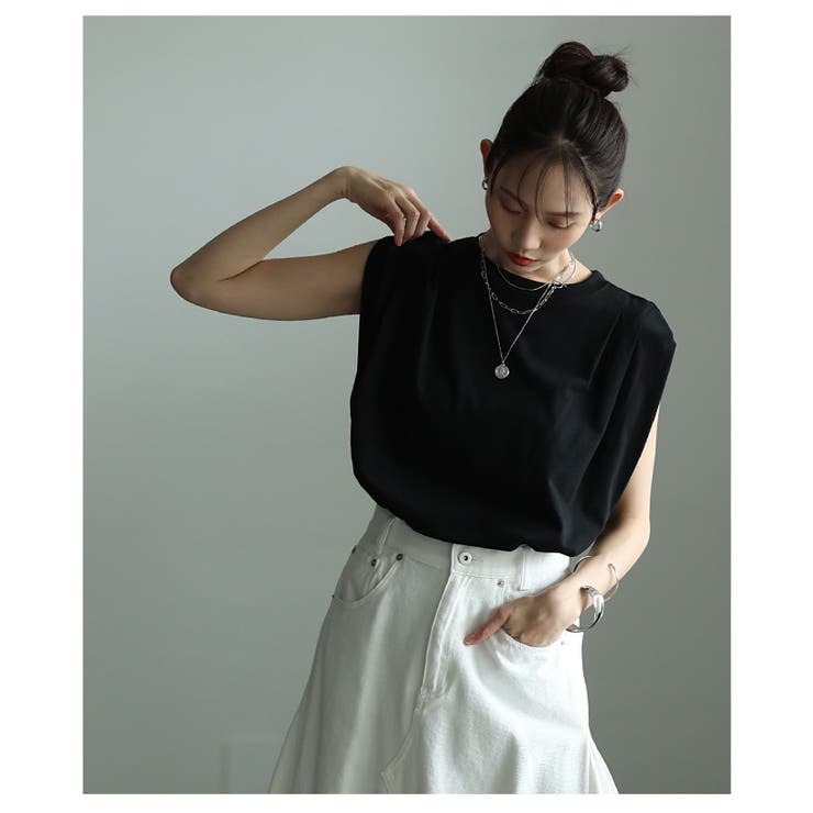 ひんやり心地よい接触冷感＆UV肩タックフレンチ袖Tシャツ レディース ファッショ… | Sawa a la mode | 詳細画像21 
