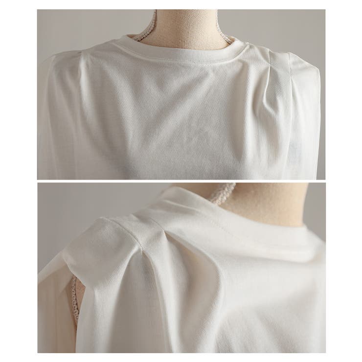 ひんやり心地よい接触冷感＆UV肩タックフレンチ袖Tシャツ レディース ファッショ… | Sawa a la mode | 詳細画像23 