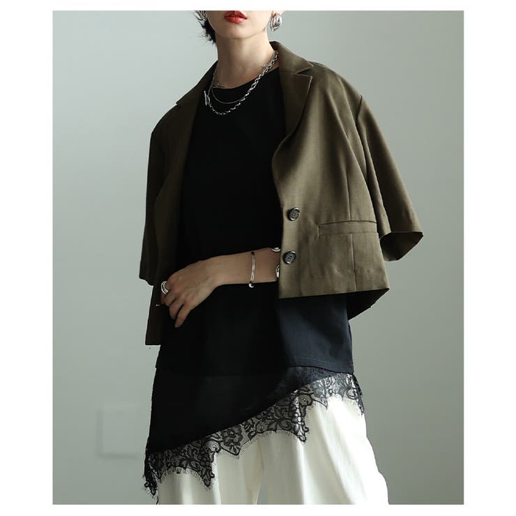 テク要らずで感度高まる異素材レースアシンメトリーTシャツ レディース ファッショ… | Sawa a la mode | 詳細画像16 