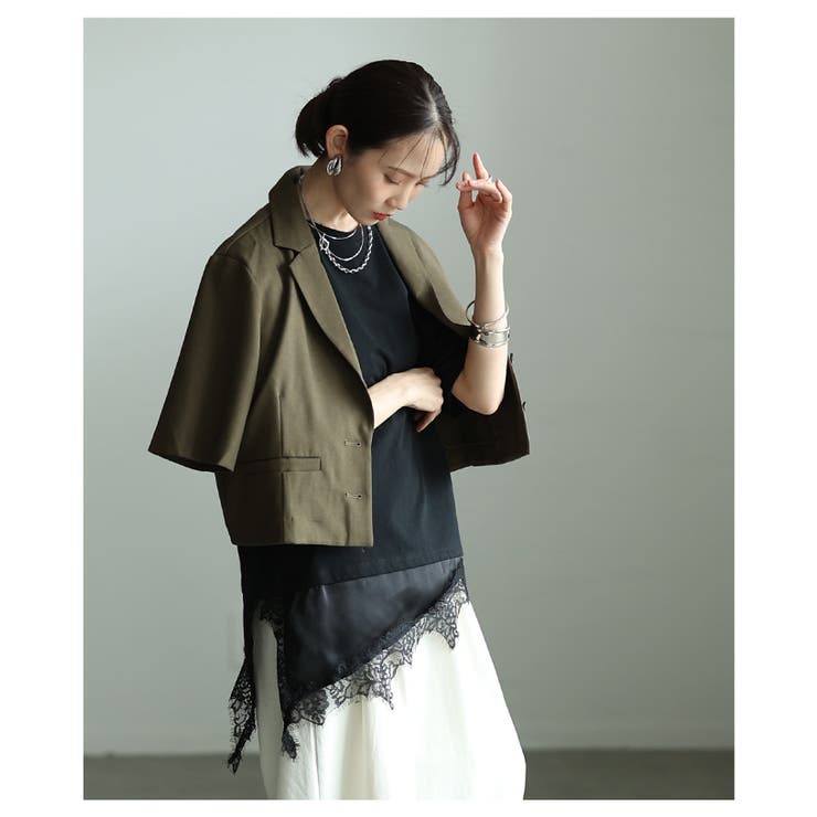 テク要らずで感度高まる異素材レースアシンメトリーTシャツ レディース ファッショ… | Sawa a la mode | 詳細画像17 