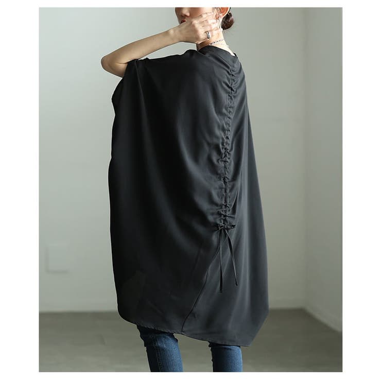 後ろ姿で魅せる接触冷感シャーリングドルマンチュニック レディース トップス | Sawa a la mode | 詳細画像12 