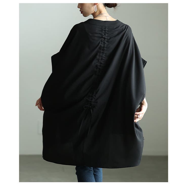 後ろ姿で魅せる接触冷感シャーリングドルマンチュニック レディース トップス | Sawa a la mode | 詳細画像16 