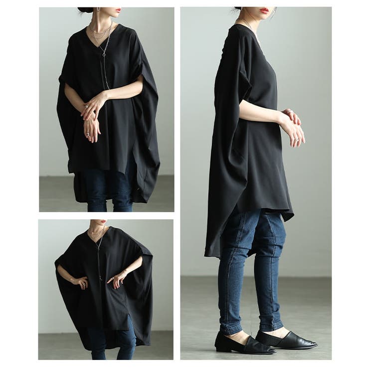 後ろ姿で魅せる接触冷感シャーリングドルマンチュニック レディース トップス | Sawa a la mode | 詳細画像17 