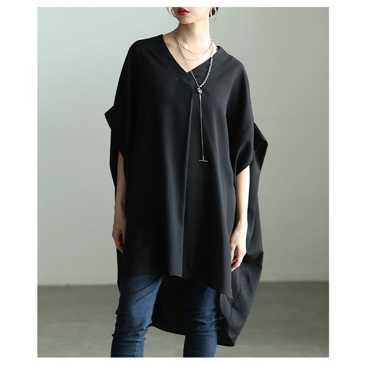 後ろ姿で魅せる接触冷感シャーリングドルマンチュニック レディース トップス | Sawa a la mode | 詳細画像18 
