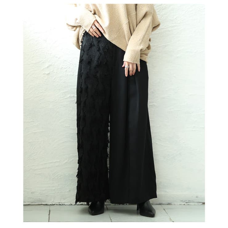 気負わず洒落るジャガード切り替えワイドパンツ レディース パンツ | Sawa a la mode | 詳細画像16 