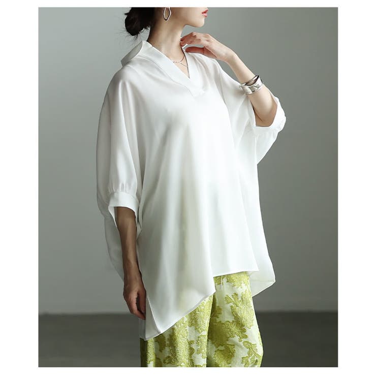 品よく整う接触冷感スキッパーシャツトップス レディース トップス | Sawa a la mode | 詳細画像15 