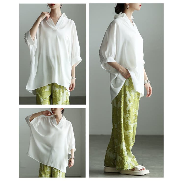 品よく整う接触冷感スキッパーシャツトップス レディース トップス | Sawa a la mode | 詳細画像17 