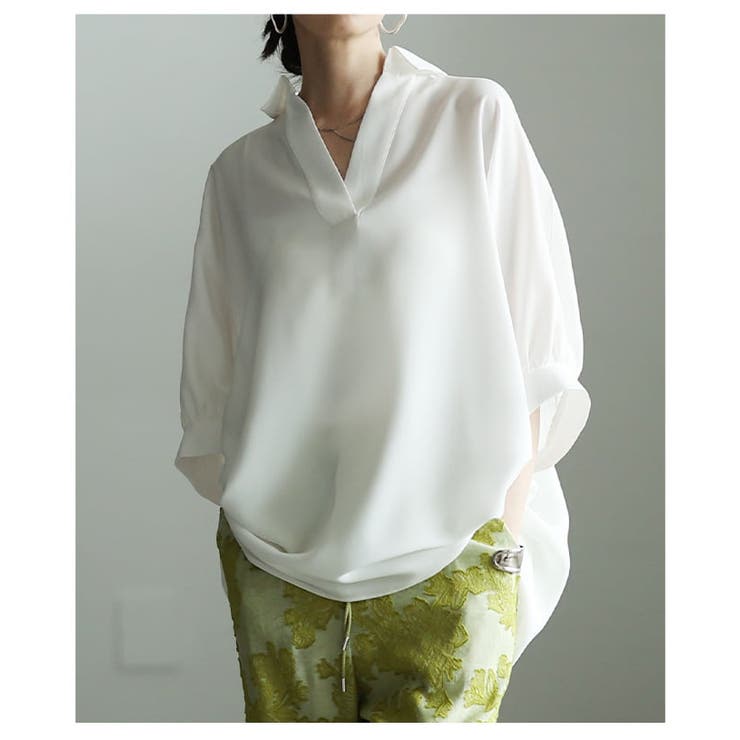 品よく整う接触冷感スキッパーシャツトップス レディース トップス | Sawa a la mode | 詳細画像18 