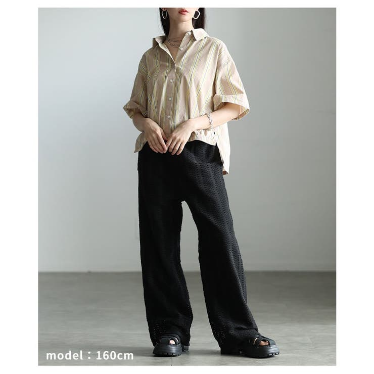 シンプルなのに洒落るインド綿ストライプブラウス レディース トップス | Sawa a la mode | 詳細画像7 