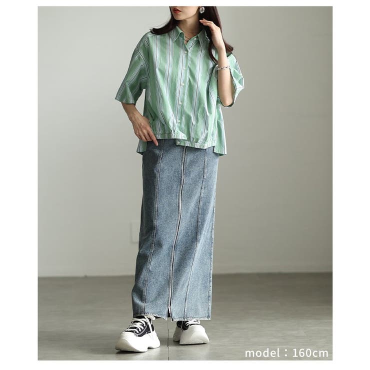 シンプルなのに洒落るインド綿ストライプブラウス レディース トップス | Sawa a la mode | 詳細画像13 