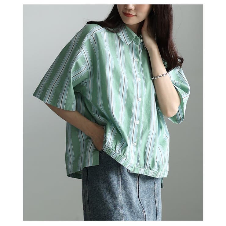 シンプルなのに洒落るインド綿ストライプブラウス レディース トップス | Sawa a la mode | 詳細画像15 