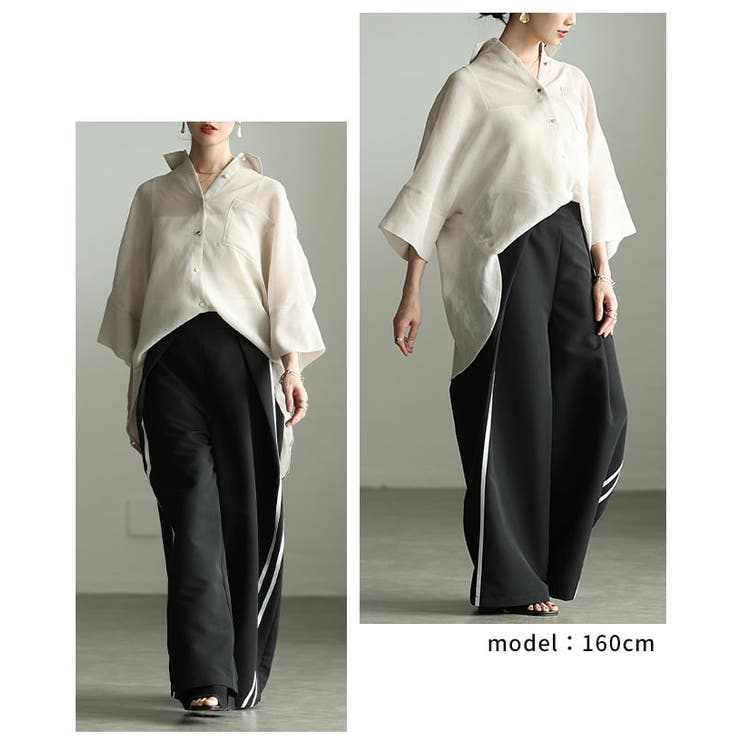 透け感で魅せるバックスリットシアービッグシャツ レディース トップス | Sawa a la mode | 詳細画像10 