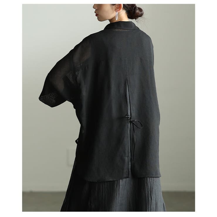 透け感で魅せるバックスリットシアービッグシャツ レディース トップス | Sawa a la mode | 詳細画像14 