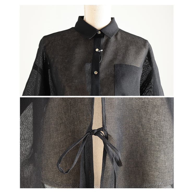 透け感で魅せるバックスリットシアービッグシャツ レディース トップス | Sawa a la mode | 詳細画像19 