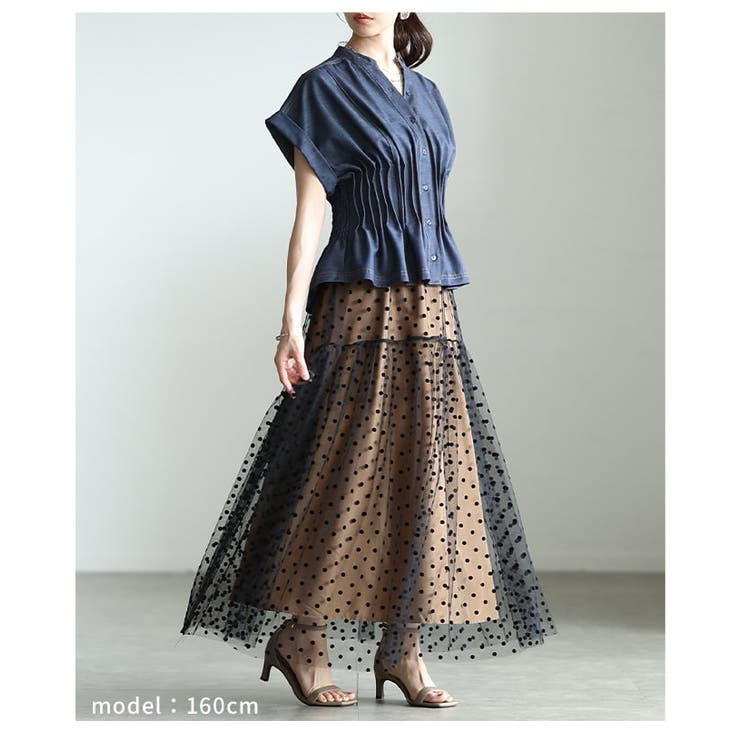 可憐に揺れるドットチュールフレアスカート レディース ボトムス | Sawa a la mode | 詳細画像13 