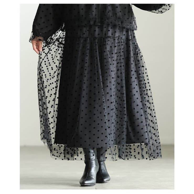 可憐に揺れるドットチュールフレアスカート レディース ボトムス | Sawa a la mode | 詳細画像18 