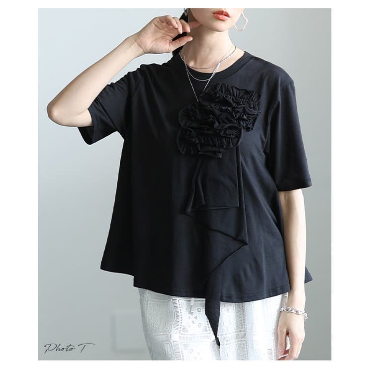 華やかに決まるフラワーアクセントTシャツ レディース トップス | Sawa a la mode | 詳細画像2 