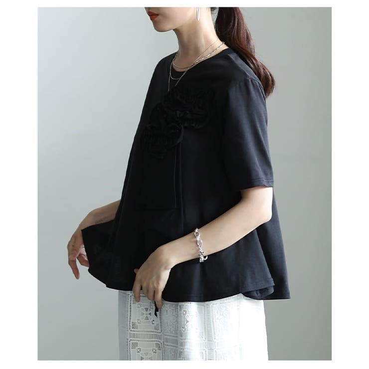 華やかに決まるフラワーアクセントTシャツ レディース トップス | Sawa a la mode | 詳細画像9 